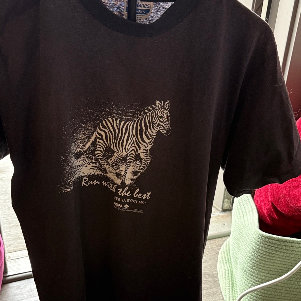 Hanes Black Zebra Graphic Tee